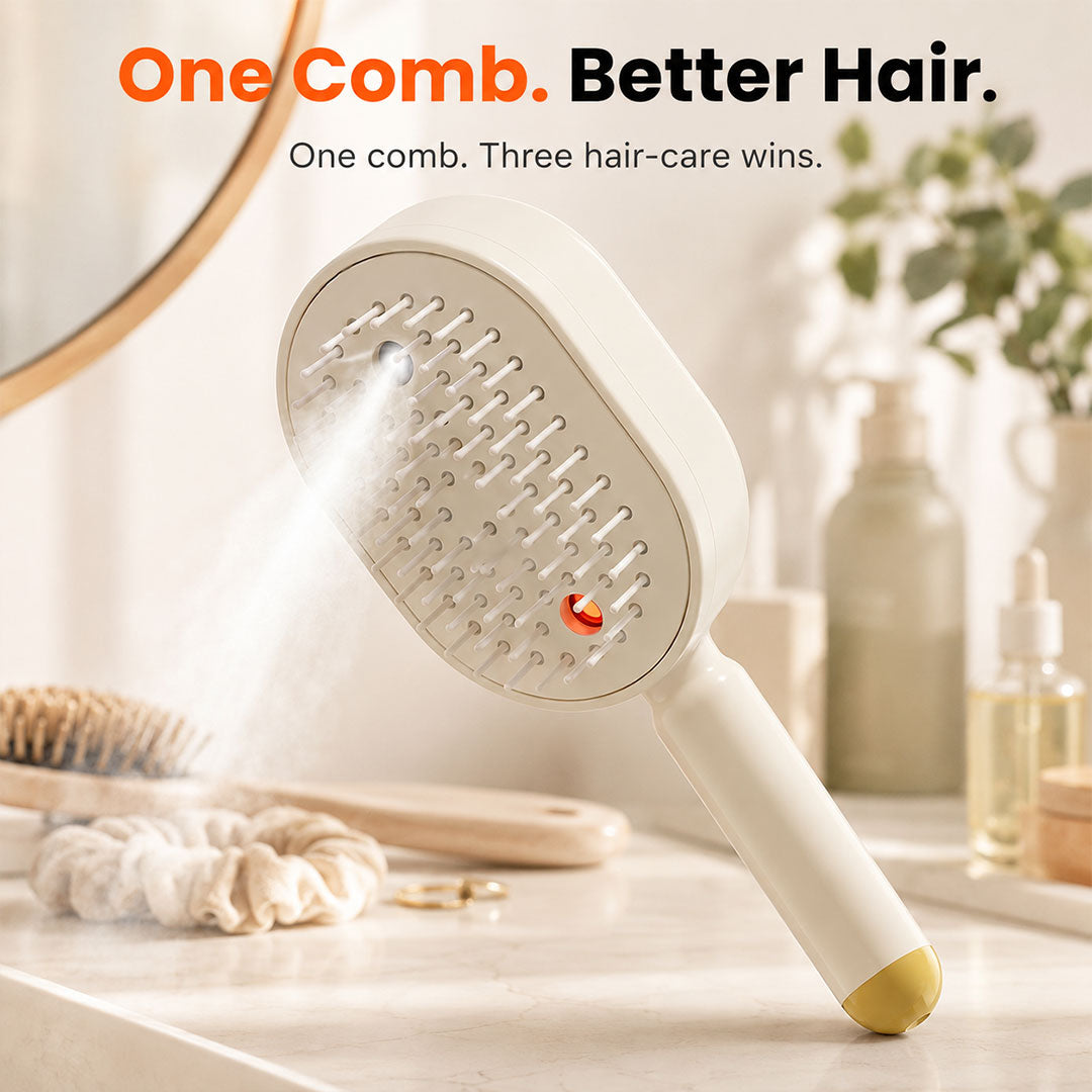 3-in-1 Electric Mist Detangling Brush