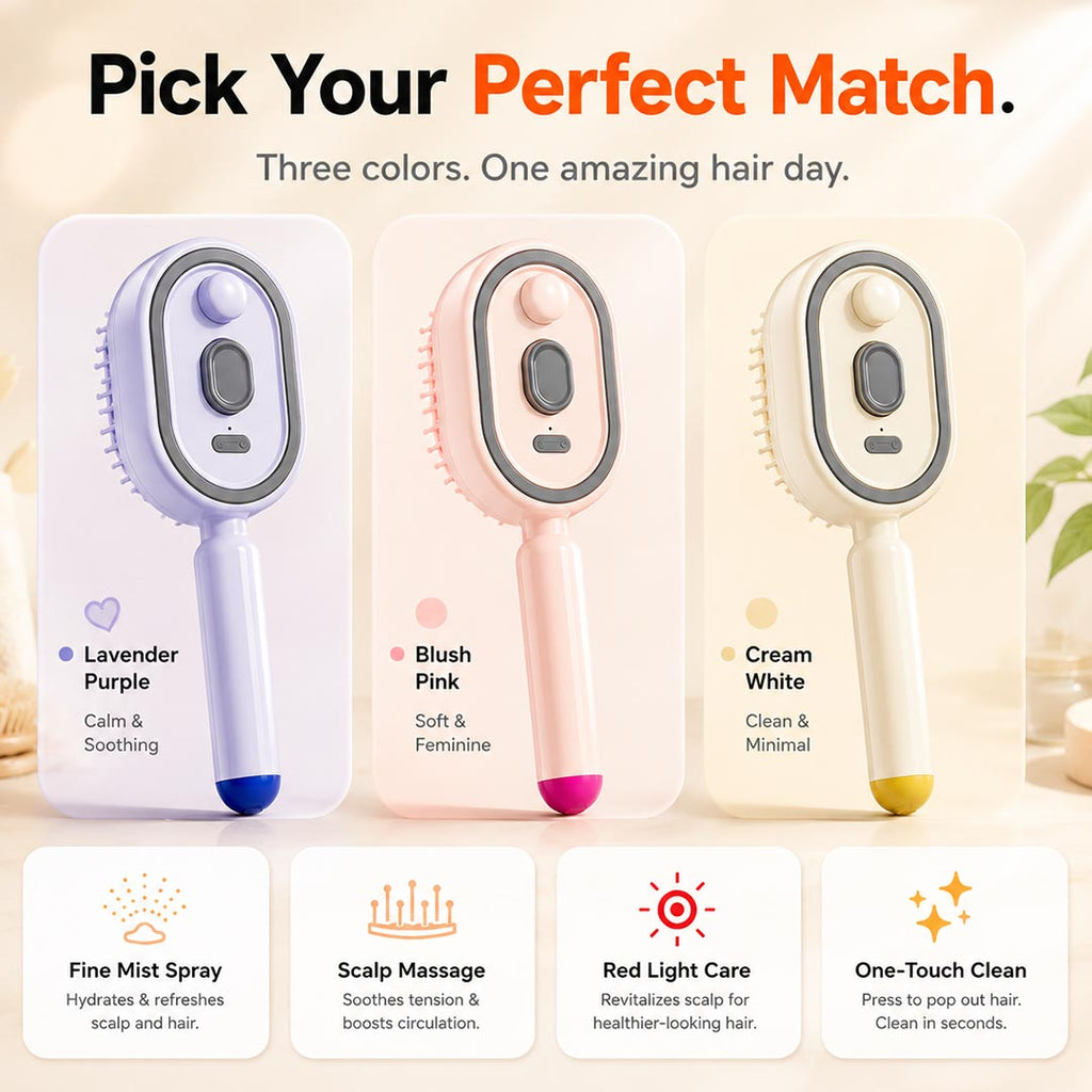3-in-1 Electric Mist Detangling Brush