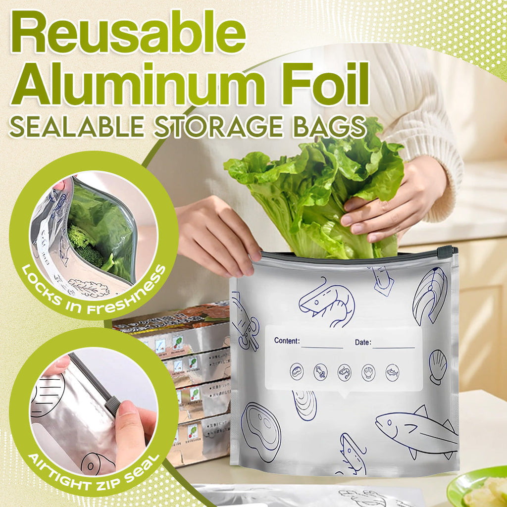 Reusable Aluminum Foil Sealable Food Storage Bags