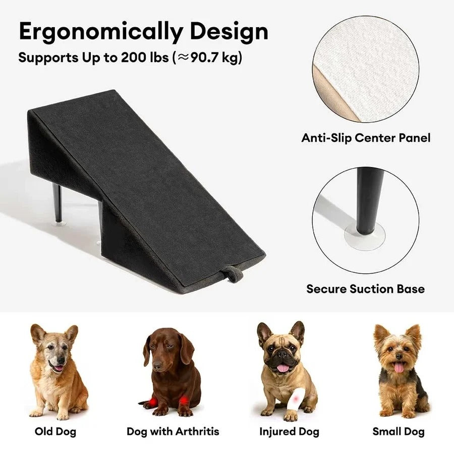 2-in-1 Convertible Wooden Home Step Stool Dog Ramp Stairs for Bed