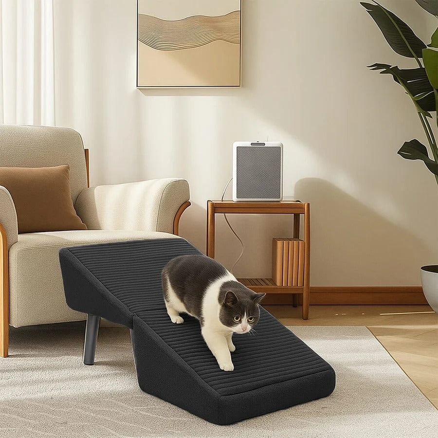 2-in-1 Convertible Wooden Home Step Stool Dog Ramp Stairs for Bed