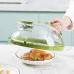💦No more splashes! Clear microwave lid with handle & steam vent✨