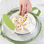 💦No more splashes! Clear microwave lid with handle & steam vent✨