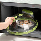 💦No more splashes! Clear microwave lid with handle & steam vent✨